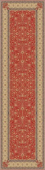 Linyi Çerçeveli Kırmızı Polyester ve Pamuklu Kaydırmaz Tabanlı Yıkanabilir Dijital Baskı Halısı - Görsel 4