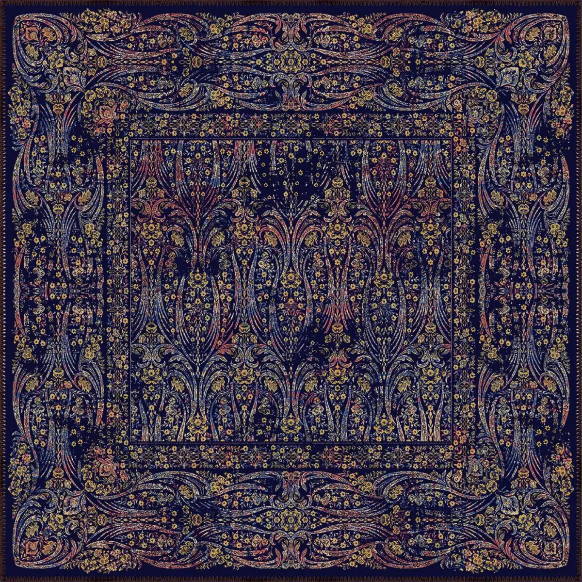 Jinan Çerçeveli Multi Polyester ve Pamuklu Kaydırmaz Tabanlı Yıkanabilir Dijital Baskı Halısı - Görsel 3