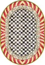 Aren Mutfak 03 Modern Çerçeveli Kırmızı Polyester Kaydırmaz Tabanlı Yıkanabilir Dijital Baskı Mutfak Halısı - Görsel 2