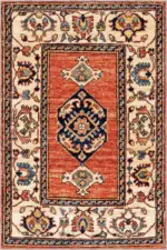 Puer Klasik Göbekli Bej Polyester ve Pamuklu Kaydırmaz Tabanlı Yıkanabilir Dijital Baskı Halısı