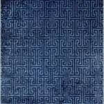 Ajmer Modern Lacivert Polyester ve Pamuklu Kaydırmaz Tabanlı Yıkanabilir Dijital Baskı Halısı