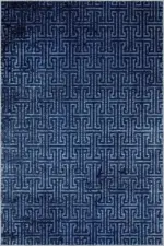 Ajmer Modern Lacivert Polyester ve Pamuklu Kaydırmaz Tabanlı Yıkanabilir Dijital Baskı Halısı