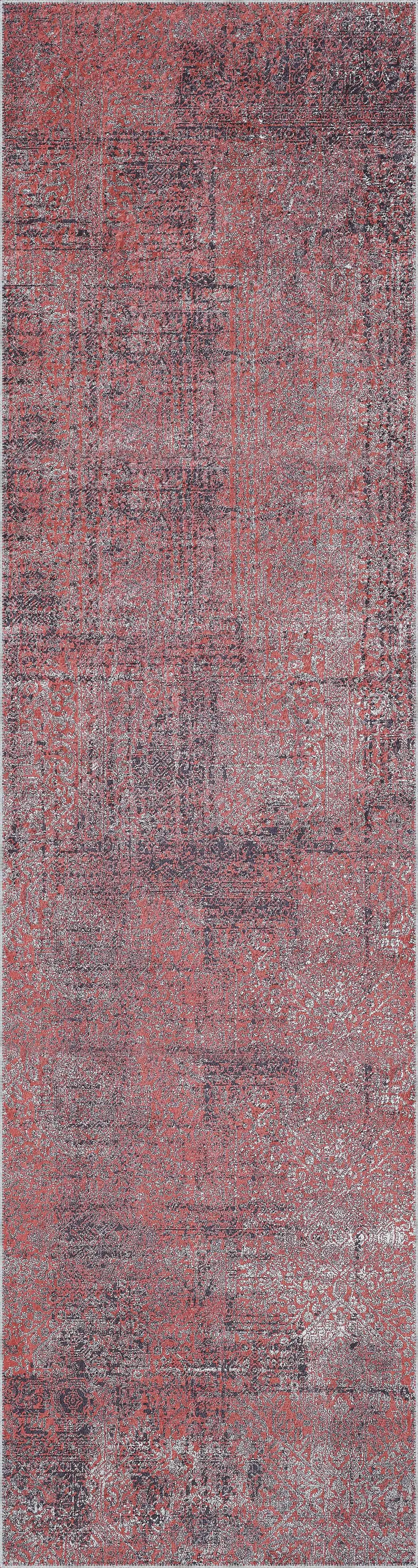 Deoria Modern Kırmızı Polyester ve Pamuklu Kaydırmaz Tabanlı Yıkanabilir Dijital Baskı Halısı - Görsel 4