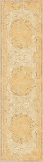 Moreh Klasik Göbekli Sarı Polyester ve Pamuklu Kaydırmaz Tabanlı Yıkanabilir Dijital Baskı Halısı - Görsel 4