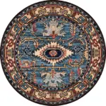 Pursad Klasik Göbekli Multi Polyester ve Pamuklu Kaydırmaz Tabanlı Yıkanabilir Dijital Baskı Halısı - Görsel 7