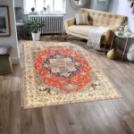 Guilin Klasik Göbekli Polyester ve Pamuklu Kaydırmaz Tabanlı Yıkanabilir Dijital Baskı Halısı - Görsel 2