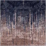 Bagoda Modern Lacivert Polyester ve Pamuklu Kaydırmaz Tabanlı Yıkanabilir Dijital Baskı Halısı - Görsel 3