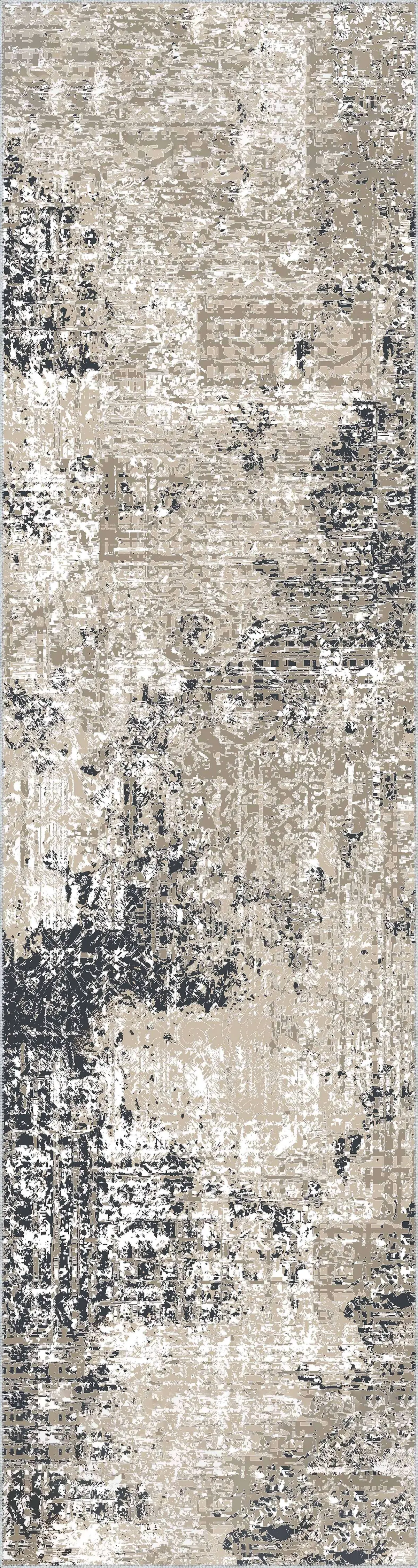 Habra Modern Gri Polyester ve Pamuklu Kaydırmaz Tabanlı Yıkanabilir Dijital Baskı Halısı - Görsel 4