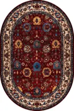 Adachi Çerçeveli Kırmızı Polyester ve Pamuklu Kaydırmaz Tabanlı Yıkanabilir Dijital Baskı Halısı - Görsel 6