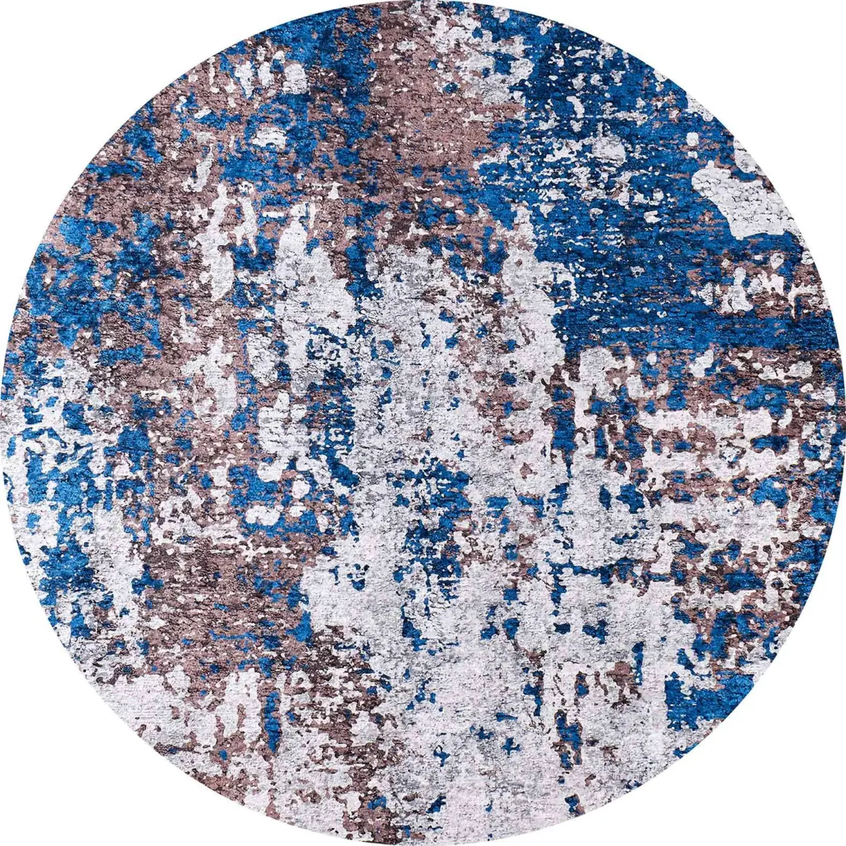 Ratlam Modern Mavi Polyester ve Pamuklu Kaydırmaz Tabanlı Yıkanabilir Dijital Baskı Halısı - Görsel 7