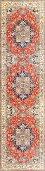 Guilin Klasik Göbekli Polyester ve Pamuklu Kaydırmaz Tabanlı Yıkanabilir Dijital Baskı Halısı - Görsel 4