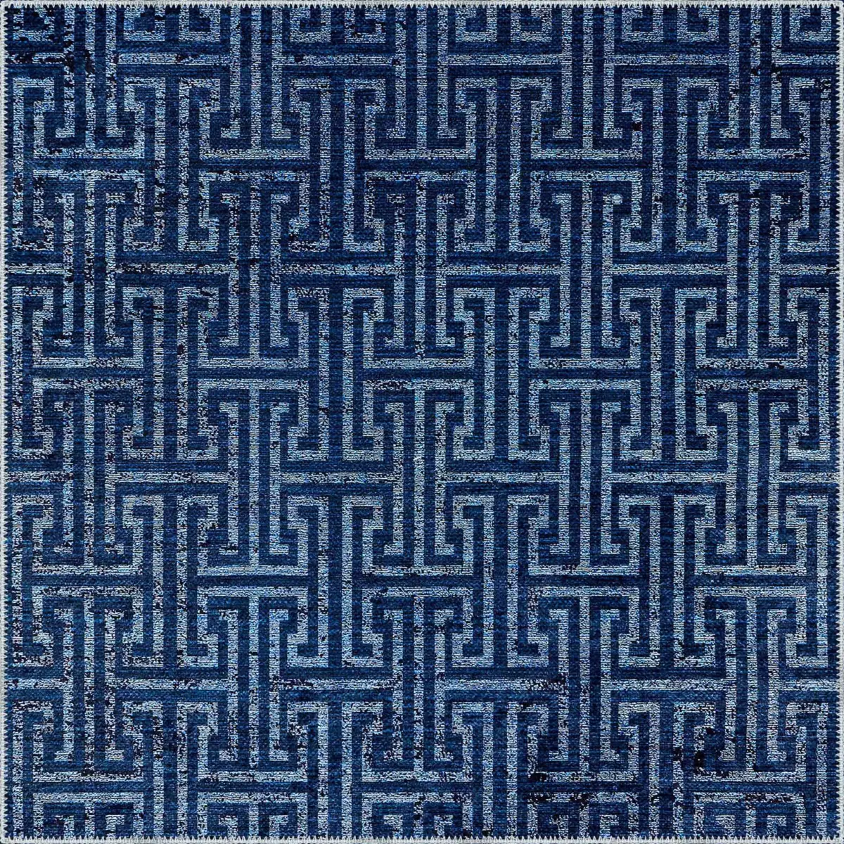 Ajmer Modern Lacivert Polyester ve Pamuklu Kaydırmaz Tabanlı Yıkanabilir Dijital Baskı Halısı - Görsel 3