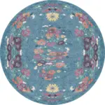 Pesse Modern Mavi Polyester ve Pamuklu Kaydırmaz Tabanlı Yıkanabilir Dijital Baskı Halısı - Görsel 7