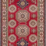 Stung Klasik Göbekli Kırmızı Polyester ve Pamuklu Kaydırmaz Tabanlı Yıkanabilir Dijital Baskı Halısı