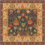 Tiroli Çerçeveli Multi Polyester ve Pamuklu Kaydırmaz Tabanlı Yıkanabilir Dijital Baskı Halısı - Görsel 3