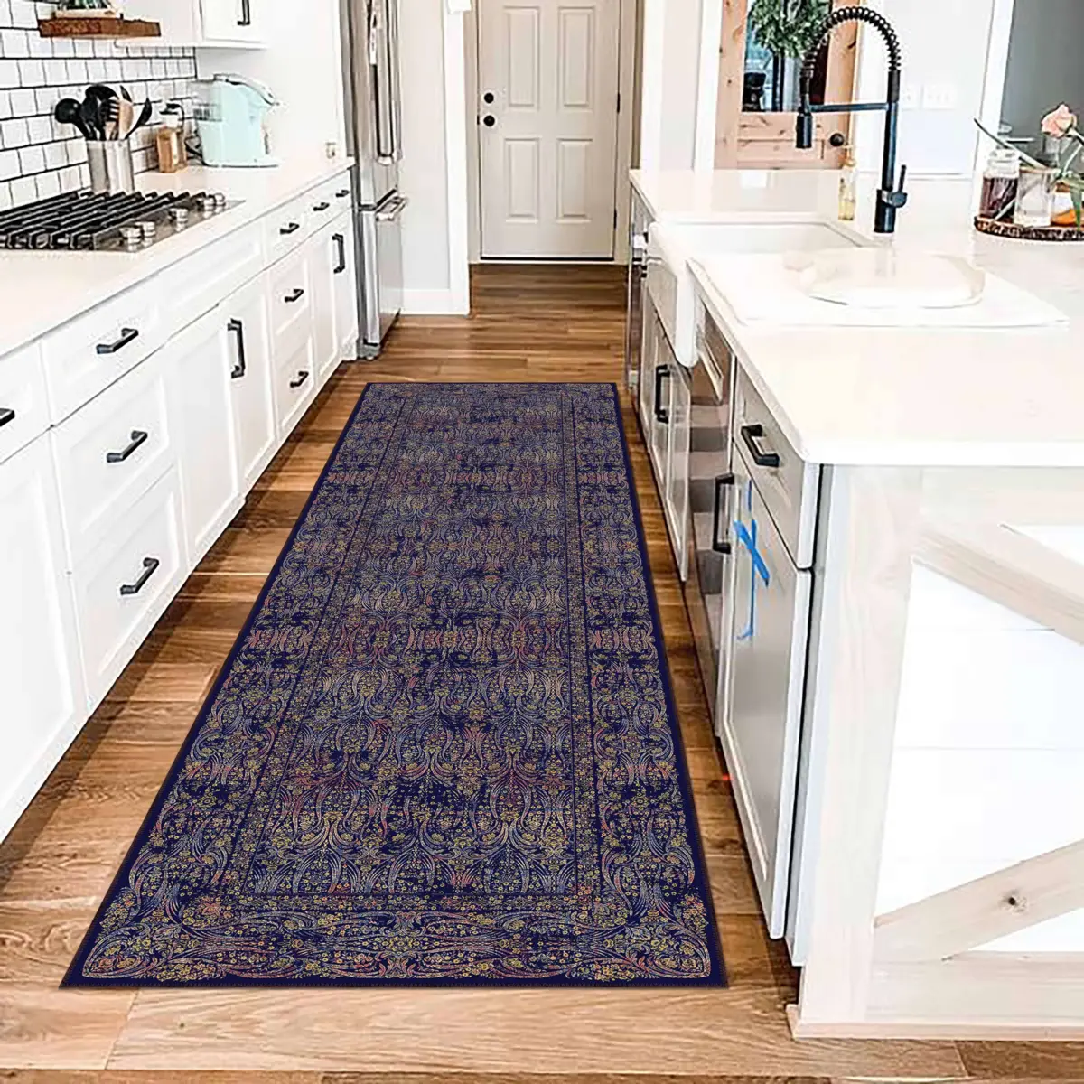 Jinan Çerçeveli Multi Polyester ve Pamuklu Kaydırmaz Tabanlı Yıkanabilir Dijital Baskı Halısı - Görsel 5