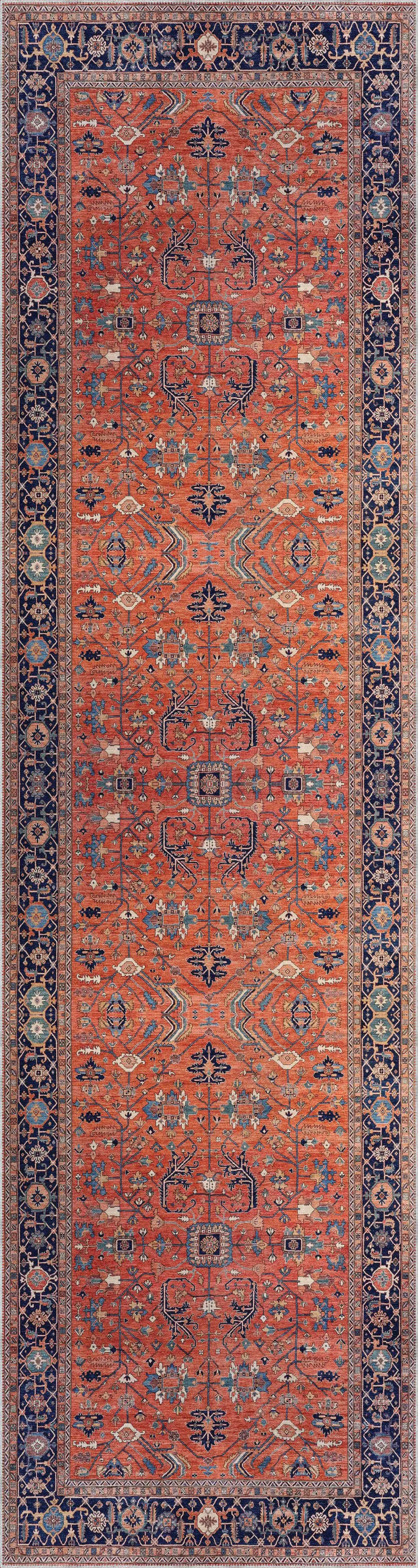 Nankin Çerçeveli Multi Polyester ve Pamuklu Kaydırmaz Tabanlı Yıkanabilir Dijital Baskı Halısı - Görsel 4