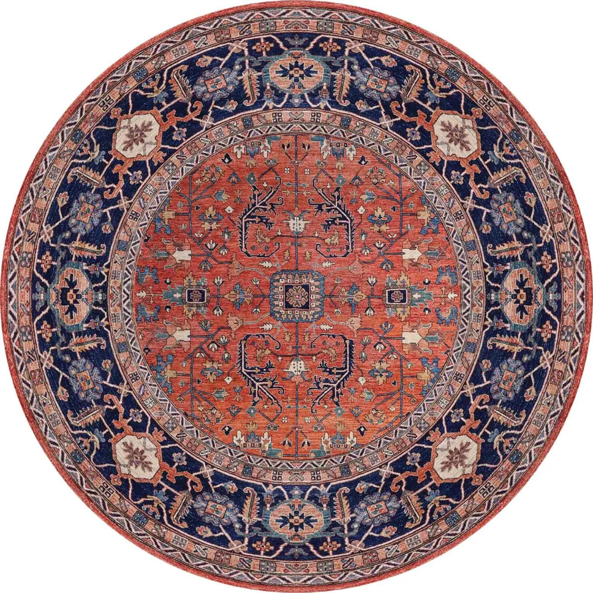 Nankin Çerçeveli Multi Polyester ve Pamuklu Kaydırmaz Tabanlı Yıkanabilir Dijital Baskı Halısı - Görsel 7