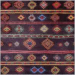 Gurupi Geometrik Kahverengi Polyester ve Pamuklu Kaydırmaz Tabanlı Yıkanabilir Dijital Baskı Halısı - Görsel 3