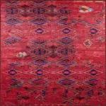 Stora Klasik Kırmızı Polyester ve Pamuklu Kaydımraz Tabanlı Yıkanabilir Dijital Baskı Halısı - Görsel 3