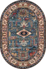 Pursad Klasik Göbekli Multi Polyester ve Pamuklu Kaydırmaz Tabanlı Yıkanabilir Dijital Baskı Halısı - Görsel 6