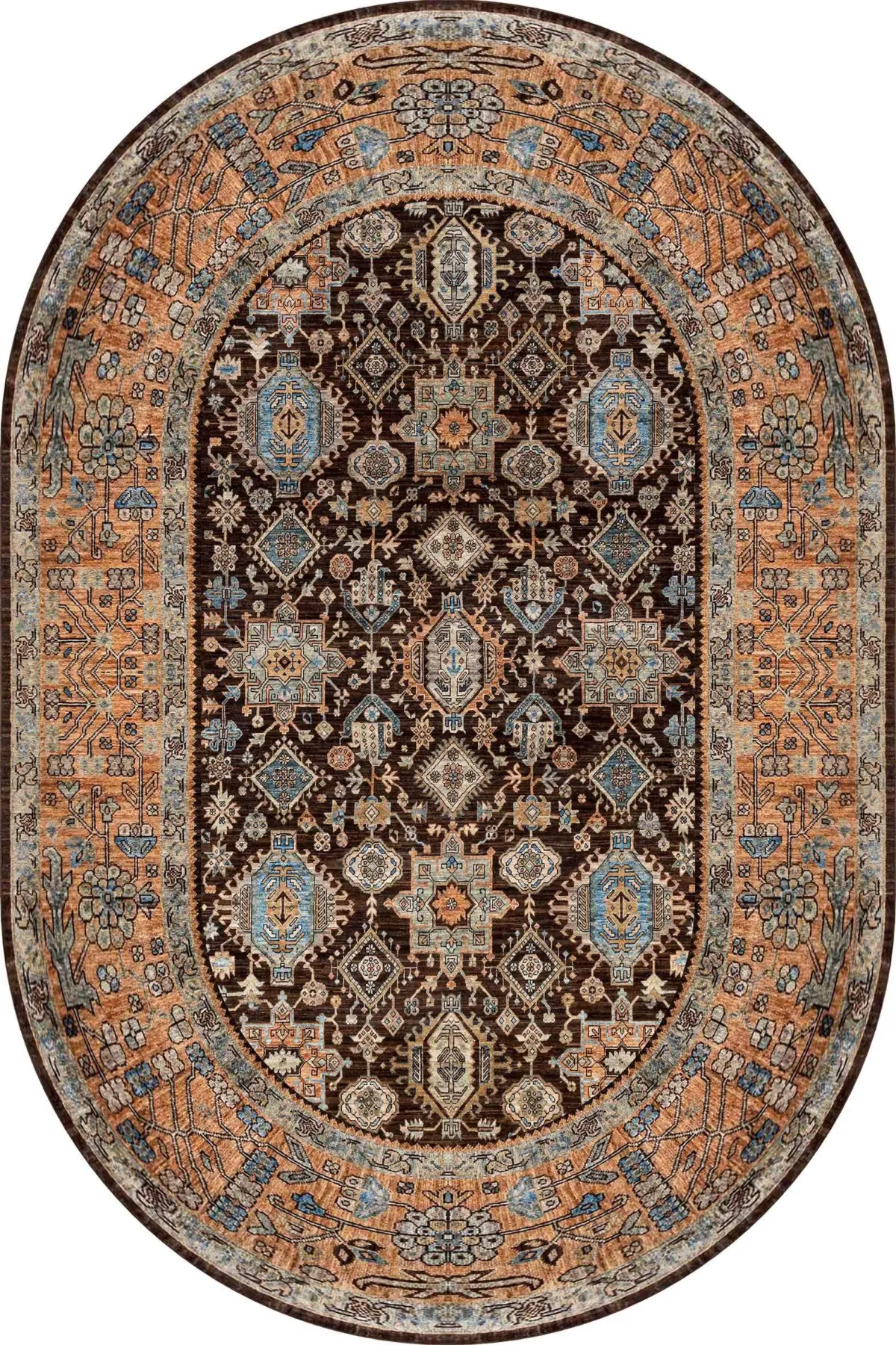 Naiman Çerçeveli Multi Polyester ve Pamuklu Kaydırmaz Tabanlı Yıkanabilir Dijital Baskı Halısı - Görsel 6