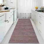 Sierpe Çizgili Etnik Multi Polyester ve Pamuklu Kaydırmaz Tabanlı Yıkanabilir Dijital Baskı Halısı - Görsel 5