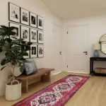 Rylte Klasik Göbekli Kırmızı Polyester ve Pamuklu Kaydırmaz Tabanlı Yıkanabilir Dijital Baskı Halısı - Görsel 5