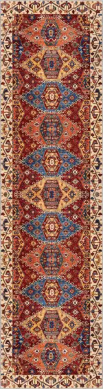 Mengla Klasik Göbekli Multi Polyester ve Pamuklu Kaydırmaz Tabanlı Yıkanabilir Dijital Baskı Halısı - Görsel 4