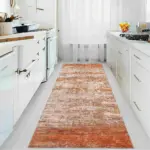Katni Modern Turuncu Polyester ve Pamuklu Kaydırmaz Tabanlı Yıkanabilir Dijital Baskı Halısı - Görsel 5