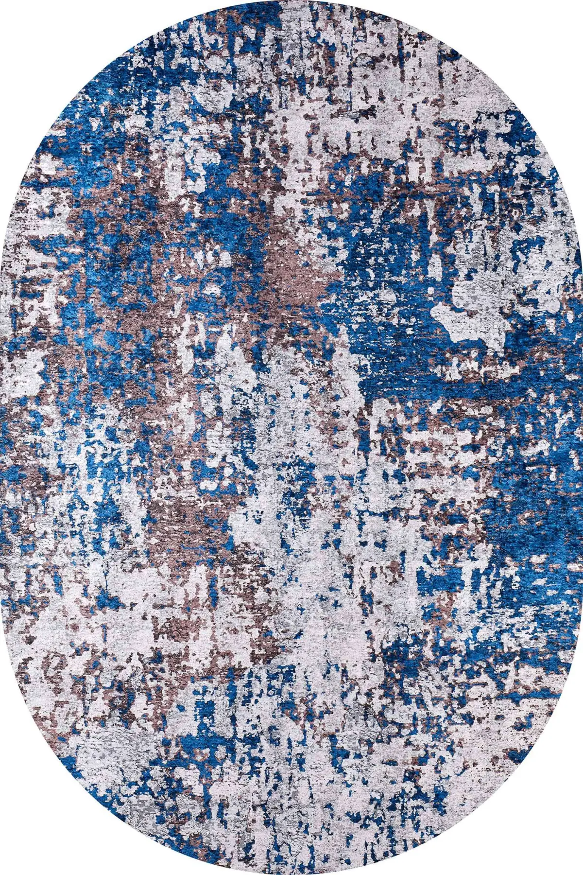 Ratlam Modern Mavi Polyester ve Pamuklu Kaydırmaz Tabanlı Yıkanabilir Dijital Baskı Halısı - Görsel 6