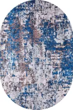 Ratlam Modern Mavi Polyester ve Pamuklu Kaydırmaz Tabanlı Yıkanabilir Dijital Baskı Halısı - Görsel 6