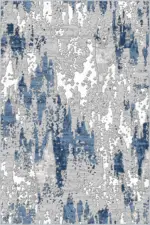 Jamin Modern Gri Polyester ve Pamuklu Kaydırmaz Tabanlı Yıkanabilir Dijital Baskı Halısı