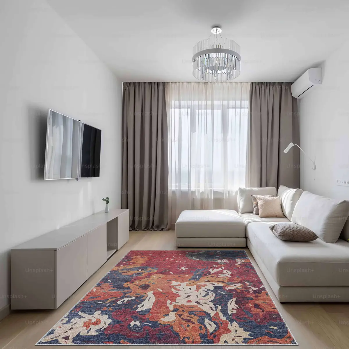 Lajas Modern Multi Polyester ve Pamuklu Kaydırmaz Tabanlı Yıkanabilir Dijital Baskı Halısı - Görsel 2