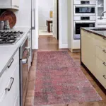 Deoria Modern Kırmızı Polyester ve Pamuklu Kaydırmaz Tabanlı Yıkanabilir Dijital Baskı Halısı - Görsel 5