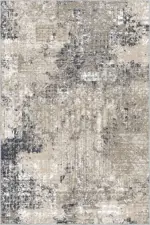 Habra Modern Gri Polyester ve Pamuklu Kaydırmaz Tabanlı Yıkanabilir Dijital Baskı Halısı