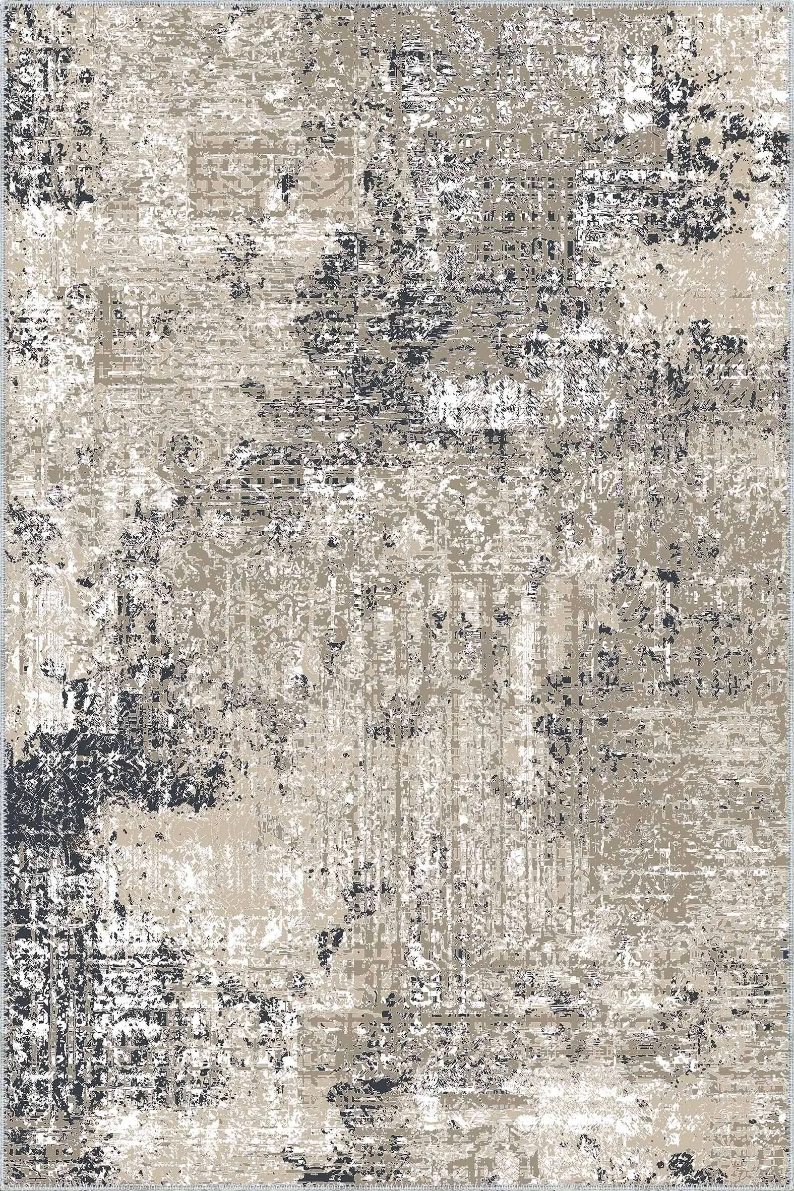 Carpet,.,Carpet,Design.,Modern,Carpet.,Grunge,Background,Greek,Frame Habra Modern Gri Polyester ve Pamuklu Kaydırmaz Tabanlı Yıkanabilir Dijital Baskı Halısı - Görsel 1