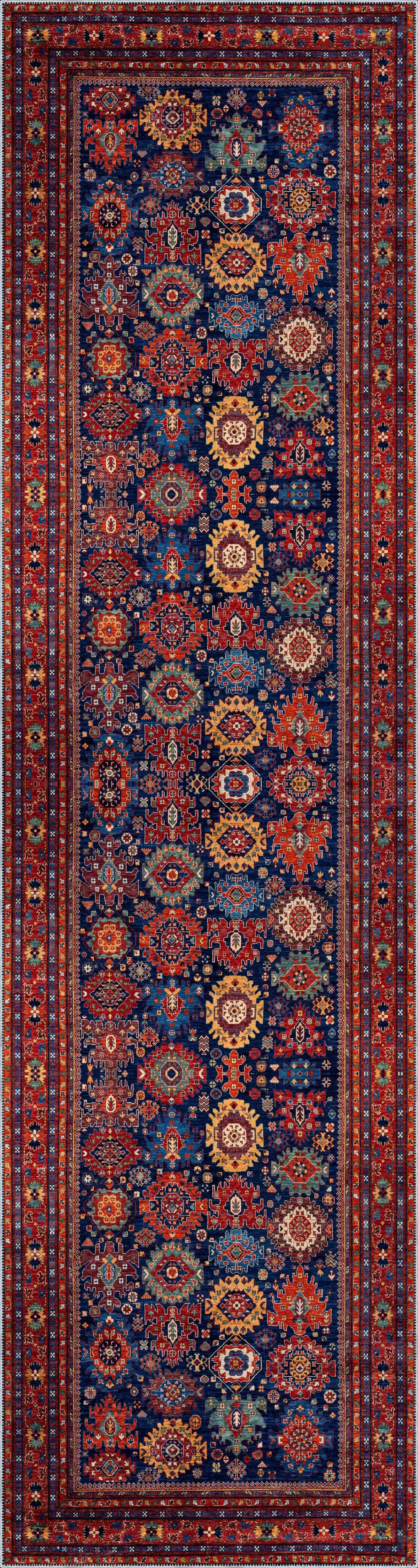 Barun Çerçeveli Multi Polyester ve Pamuklu Kaydırmaz Tabanlı Yıkanabilir Dijital Baskı Halısı - Görsel 4