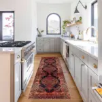 Horda Klasik Göbekli Turuncu Siyah  Polyester ve Pamuklu Kaydırmaz Tabanlı Yıkanabilir Dijital Baskı Halısı - Görsel 5