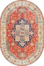 Guilin Klasik Göbekli Polyester ve Pamuklu Kaydırmaz Tabanlı Yıkanabilir Dijital Baskı Halısı - Görsel 6