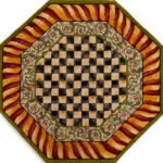 Aren Mutfak 07 Modern Çerçeveli Bordo Polyester Kaydırmaz Tabanlı Yıkanabilir Dijital Baskı Mutfak Halısı