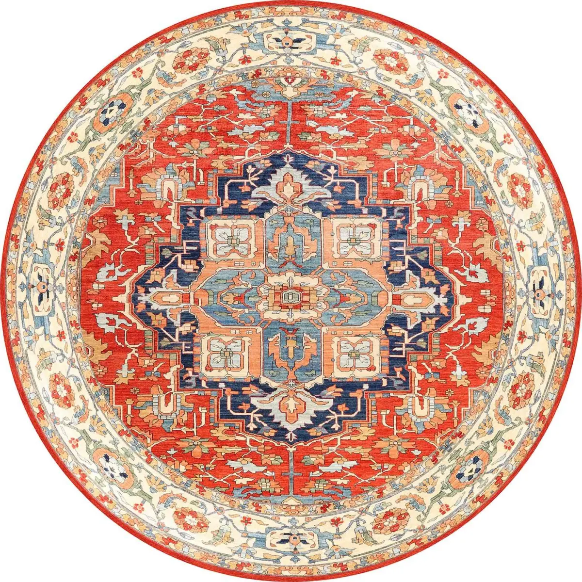 Guilin Klasik Göbekli Polyester ve Pamuklu Kaydırmaz Tabanlı Yıkanabilir Dijital Baskı Halısı - Görsel 7