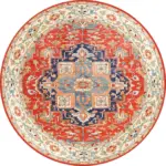 Guilin Klasik Göbekli Polyester ve Pamuklu Kaydırmaz Tabanlı Yıkanabilir Dijital Baskı Halısı - Görsel 7