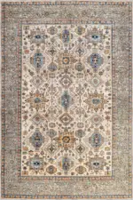 Datong Klasik Göbekli BeJ Polyester ve Pamuklu Kaydırmaz Tabanlı Yıkanabilir Dijital Baskı Halısı