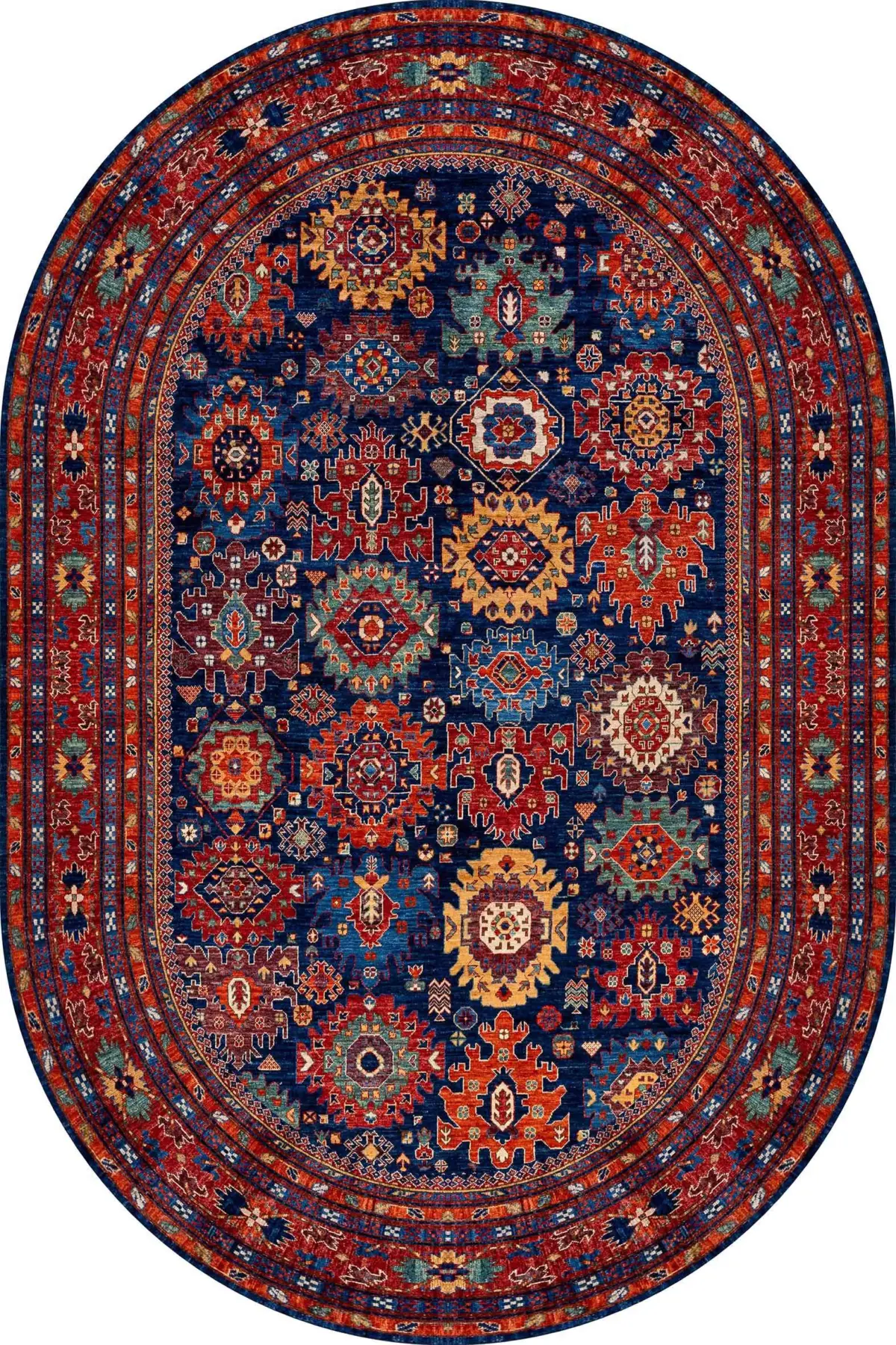 Barun Çerçeveli Multi Polyester ve Pamuklu Kaydırmaz Tabanlı Yıkanabilir Dijital Baskı Halısı - Görsel 6