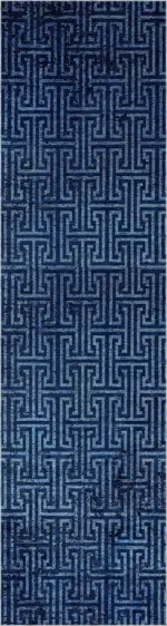 Ajmer Modern Lacivert Polyester ve Pamuklu Kaydırmaz Tabanlı Yıkanabilir Dijital Baskı Halısı - Görsel 4