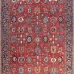 Pingdu Çerçeveli Kırmızı Polyester ve Pamuklu Kaydırmaz Tabanlı Yıkanabilir  Dijital Baskı Halısı