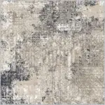 Habra Modern Gri Polyester ve Pamuklu Kaydırmaz Tabanlı Yıkanabilir Dijital Baskı Halısı - Görsel 3