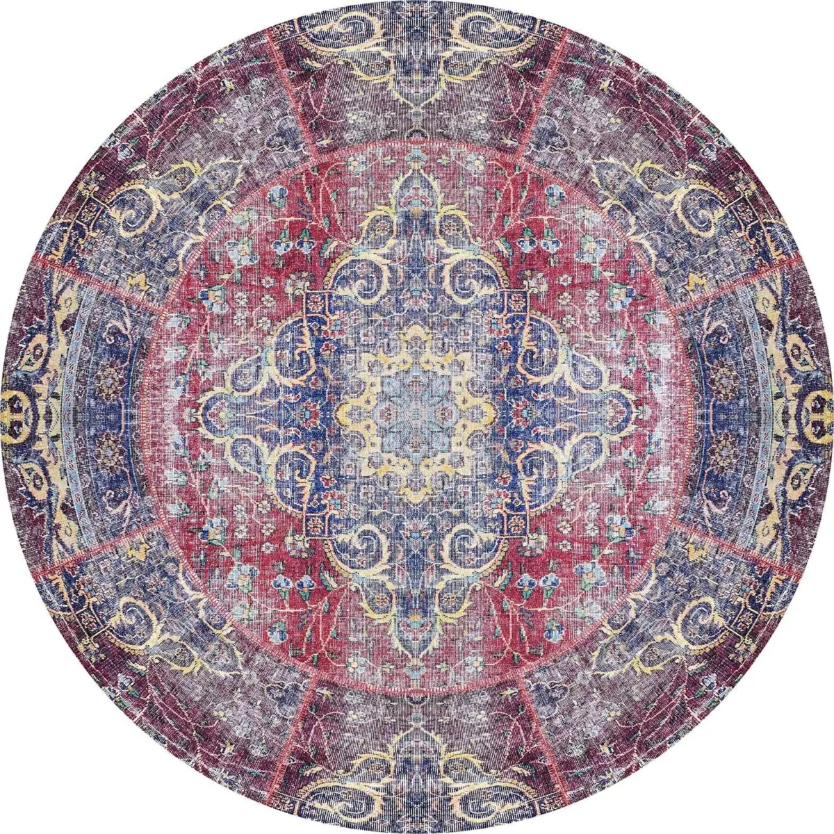 Rottne Klasik Göbekli Multi Polyester ve Pamuklu Kaydırmaz Tabanlı Yıkanabilir Dijital Baskı Halısı - Görsel 7