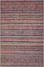 Sierpe Çizgili Etnik Multi Polyester ve Pamuklu Kaydırmaz Tabanlı Yıkanabilir Dijital Baskı Halısı